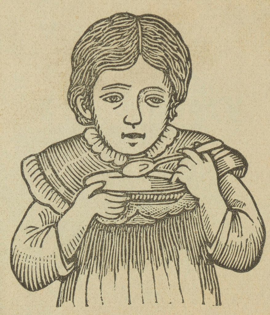 Biedne dziecko na rysunku z lat 20. XX wieku