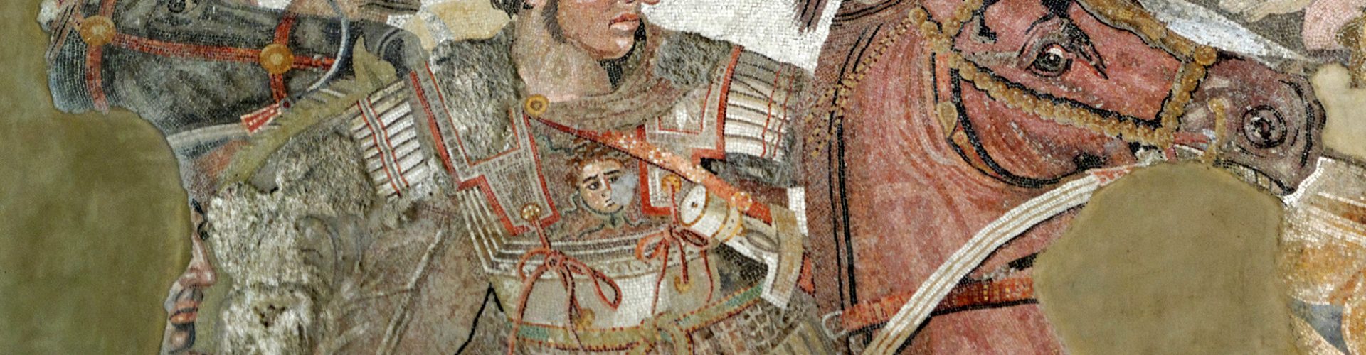 Aleksander Wielki w walce na mozaice z I w. p.n.e. przedstawiającej prawdopodobnie bitwę pod Issos