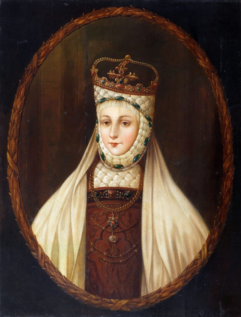 Barbara Radziwiłłówna na późnym, XVIII-wiecznym wariancie swojego portretu koronacyjnego. Obraz w zbiorach Zamku Królewskiego na Wawelu