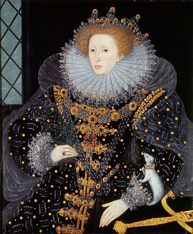 Portret Elżbiety I z połowy lat 80. XVI wieku (domena publiczna).