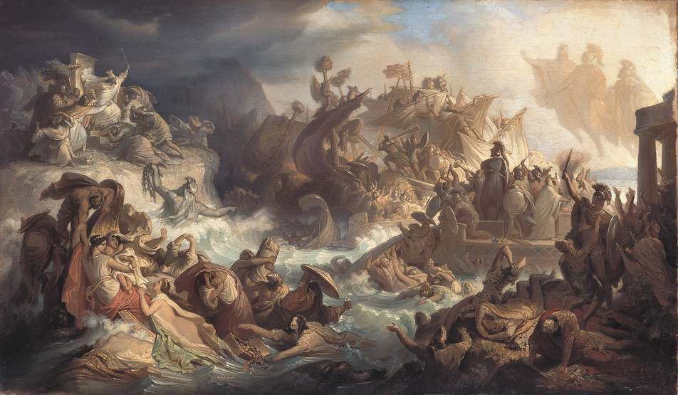 Po klęsce Kserksesa Byzantion zajęli najpierw Spartanie, a potem miasto dostało się pod wpływ Aten. Na i lustracji obraz Wilhelma von Kaulbacha przedstawiający bitwę pod Salaminą (domena publiczna).