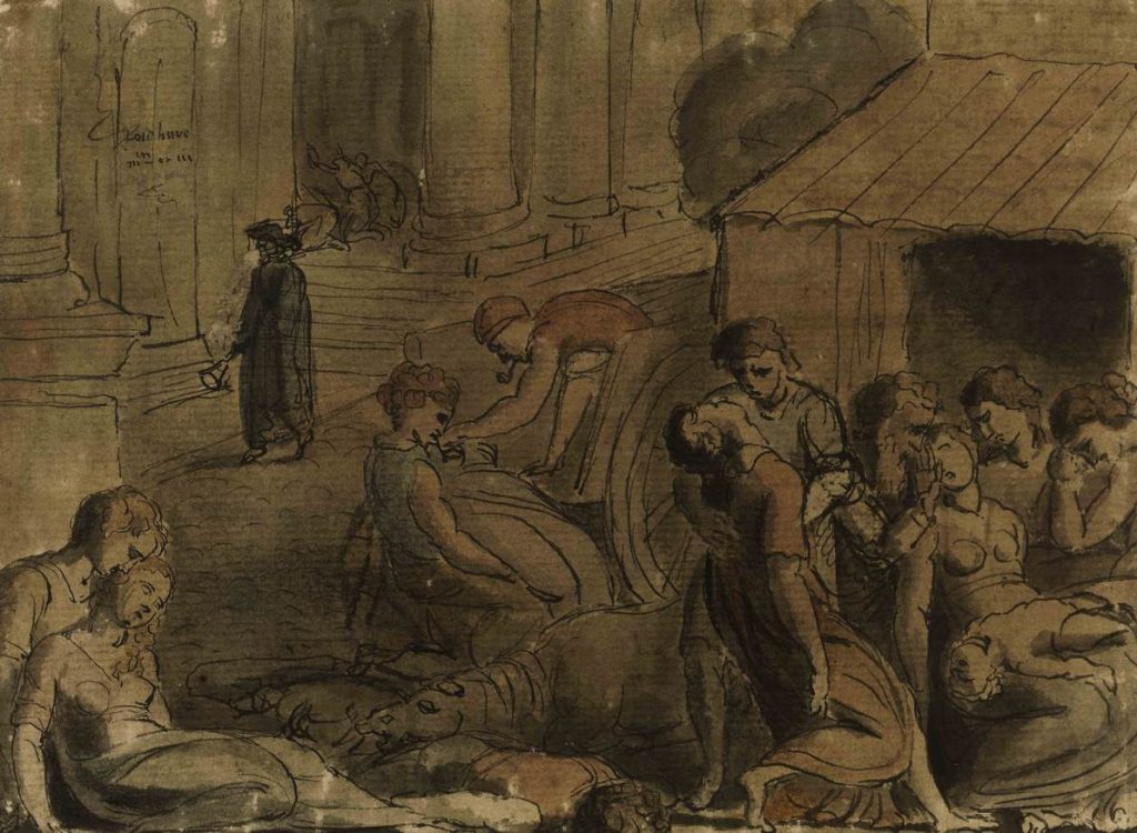 Ofiary dżumy na obrazie Williama Blake'a (domena publiczna).
