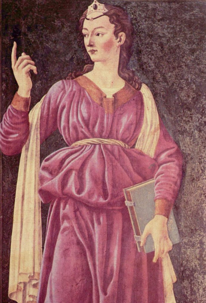 Późnośredniowieczne wyobrażenie Sybilli Kumańskiej (Andrea del Castagno/domena publiczna).