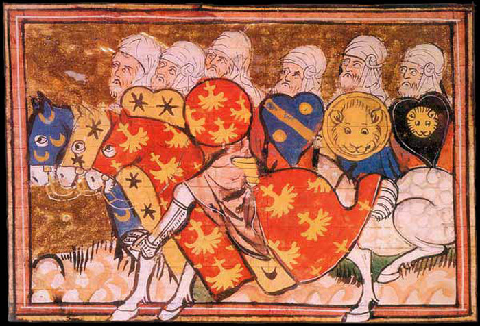 Wojska Saladyna na XIV-wiecznej francuskiej miniaturze (domena publiczna).