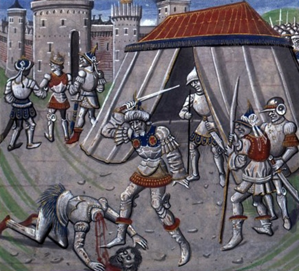 XV-wieczna wyobrażenie egzekucji Renalda z Châtillon (domena publiczna).