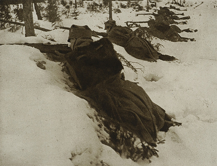 Polscy żołnierze podczas bitwy pod Rafajłową 1915.