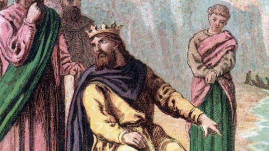 XIX-wieczne wyobrażenie króla Knuta Wielkiego (domena publiczna).