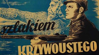 Fragment plakatu z lat 40. Szlakiem Krzywoustego