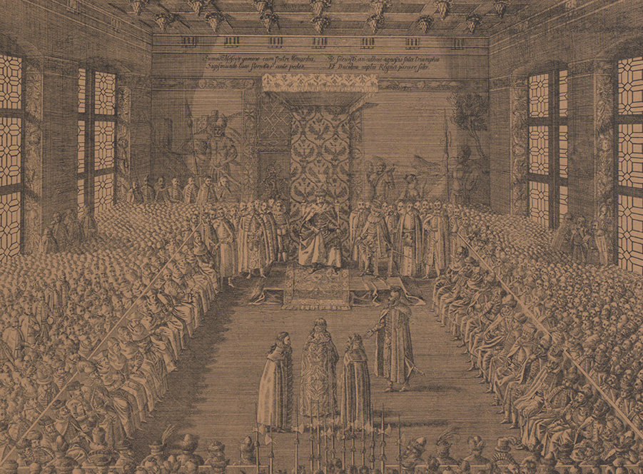 Car Wasyl Szujski i jego bracia zaprowadzeni przed oblicze Zygmunta III Wazy