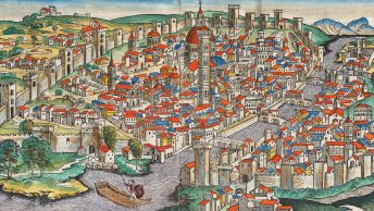 Florencja na mniaturze z Kroniki Norymberskiej. Rok 1493.
