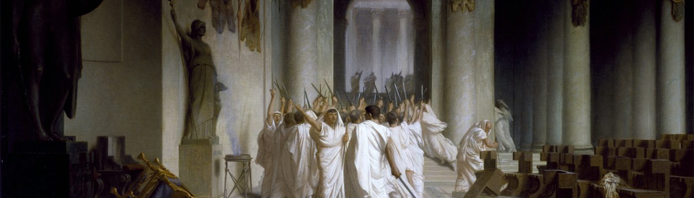 Pierwsze chwile po zamachu na Cezara. Obraz Jeana-Léona Gérôme.
