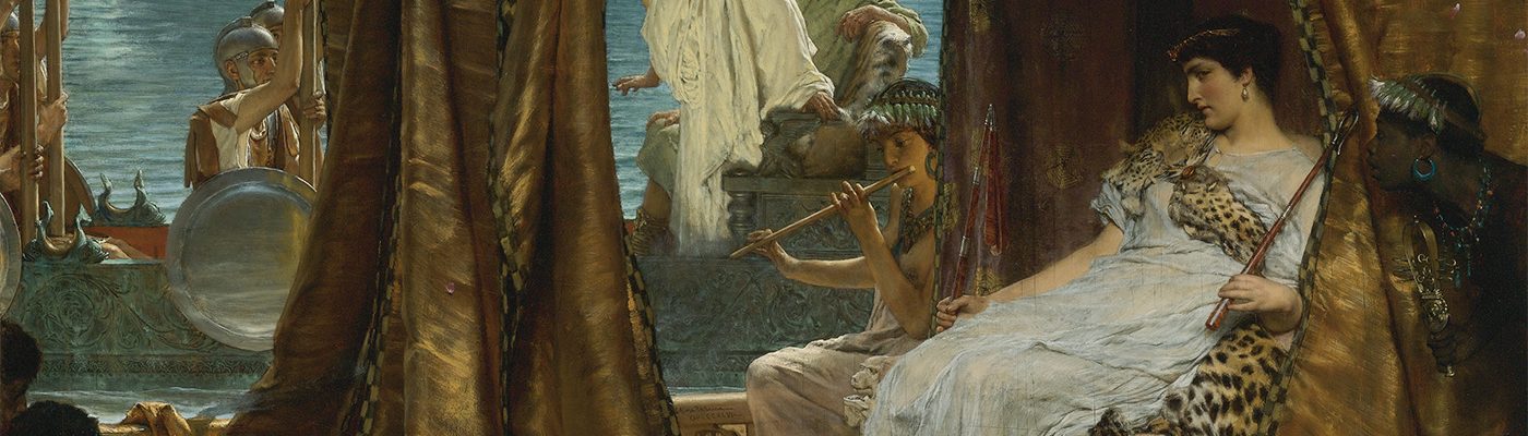 Spotkanie Kleopatry z Markiem Antoniuszem. Obraz Lawrence'a Almy-Tademy