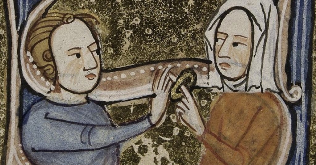 Zaślubiny na średniowiecznej miniaturze