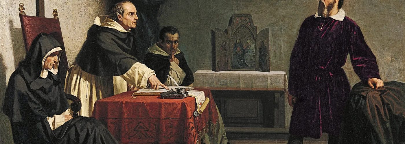 Galileusz przed inkwizycją. XIX-wieczny obraz Cristiana Bantiego.