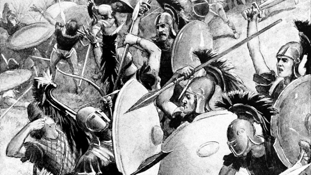 Klęska ateńskiej armii w wojnie peloponeskiej.