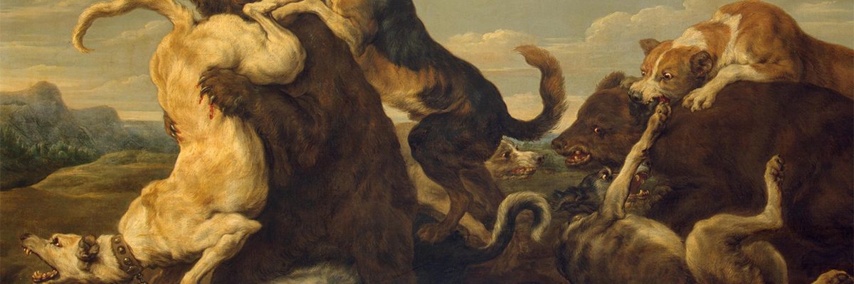 Polowanie na niedźwiedzia. Obraz Paula de Vosa.