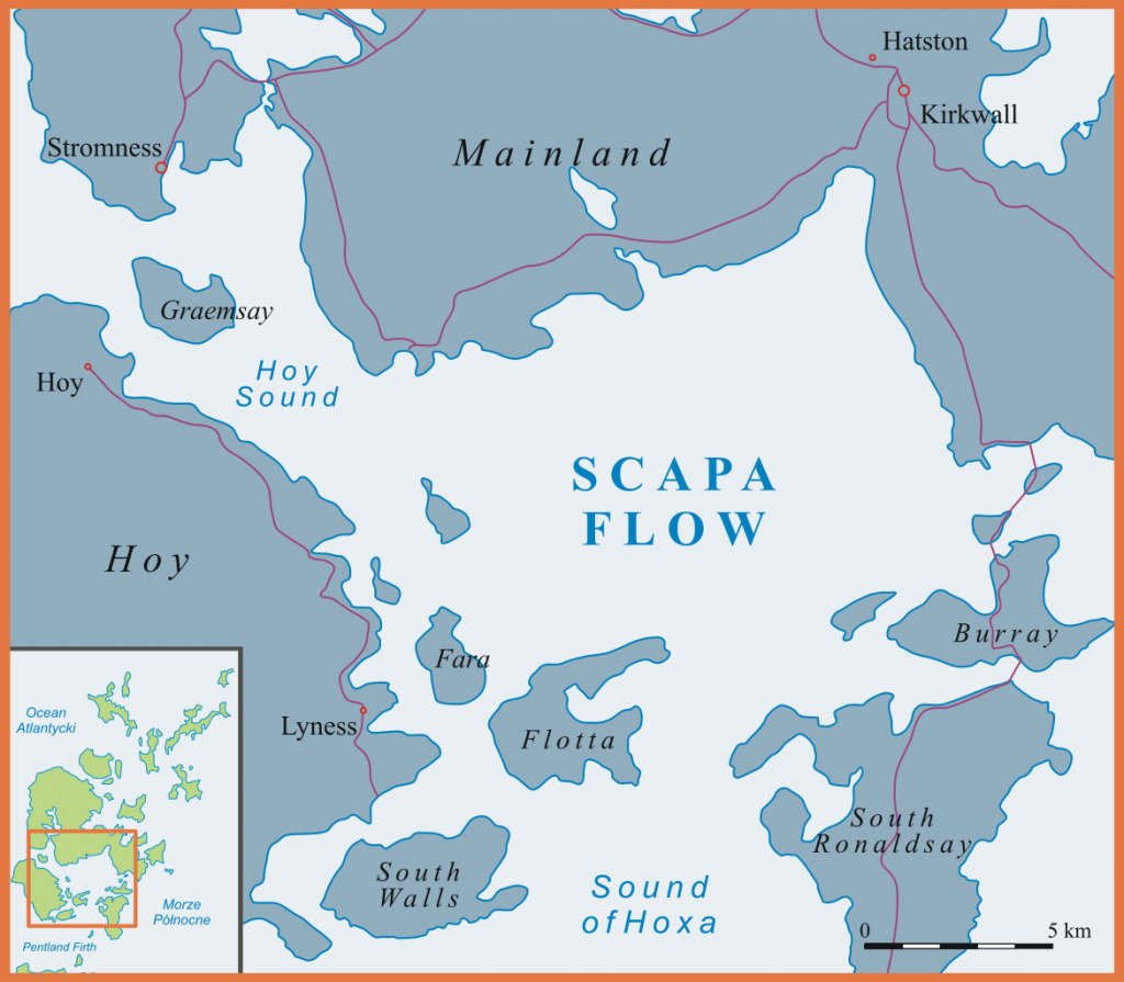 Lokalizacja Scapa Flow (Siałababamak/CC BY-SA 3.0).
