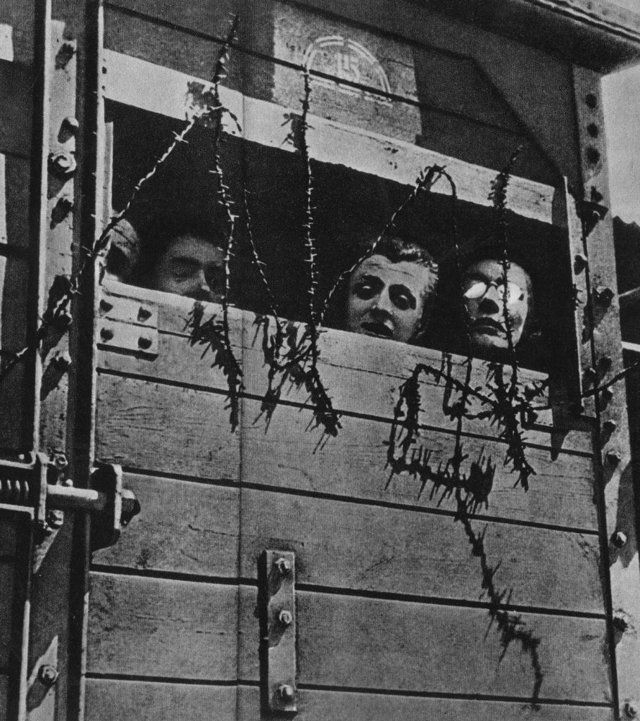 Niemcy wymordowali w czasie II wojny światowej około 3 000 000 polskich Żydów. Na zdjęciu ofiary Holokaustu wiezione do jednego z obozów śmierci (domena publiczna).