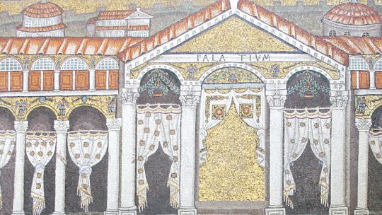 Pałac w Rawennie na mozaice z VI wieku.