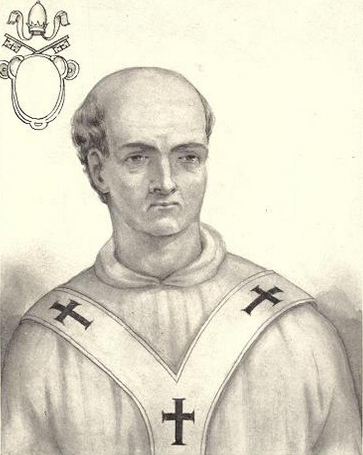 Oktawian po ogłoszeniu papieżem przyjął imię Jan XII. Powyżej XIX-wieczne wyobrażenie młodego papieża (Artaud de Montor/domena publiczna).