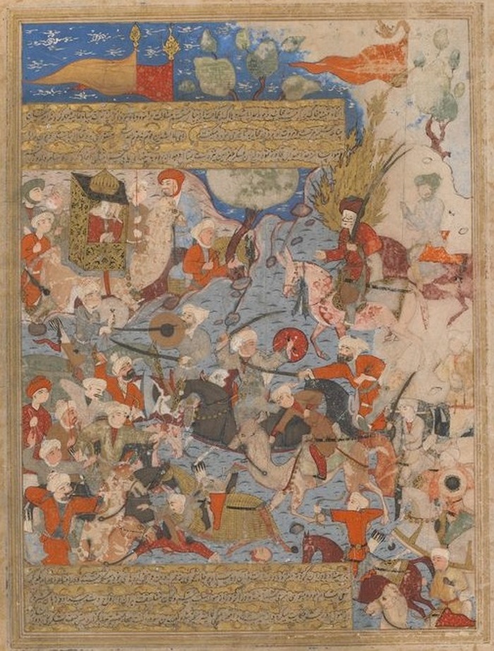 Ali i Aisza podczas bitwy wielbłądziej (domena publiczna).