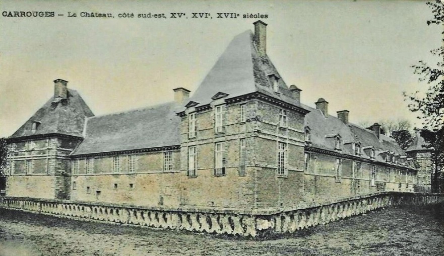 Posiadłość Carrouges na pocztówce z XIX wieku.