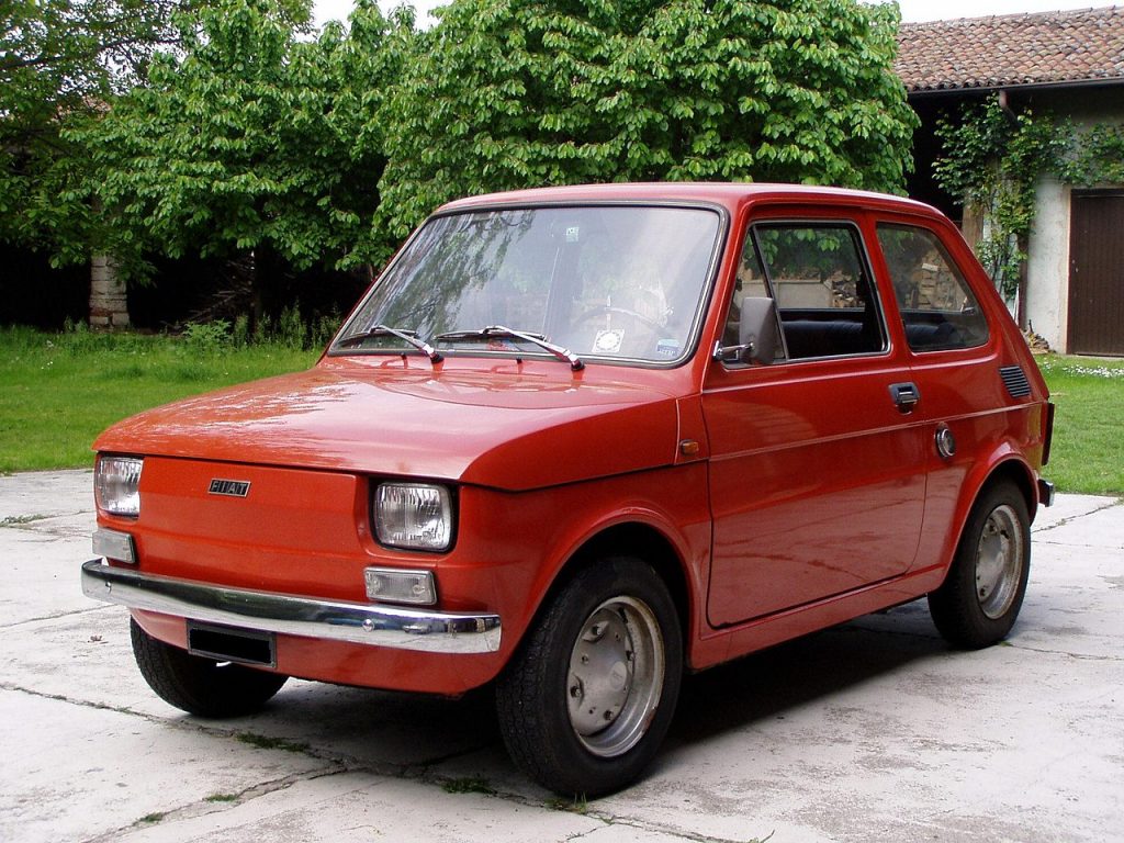 Italian version of the Fiat 126 from 1973 (Camilla Giribardi / public domain).