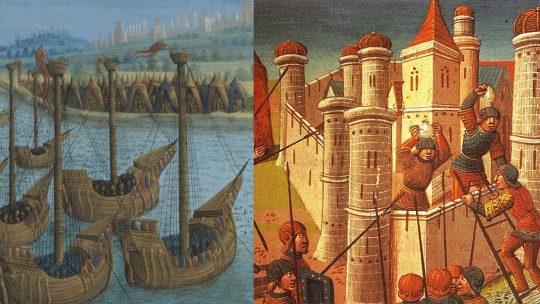 Atak na Konstantynopol w 1204 roku i łupienie miasta.