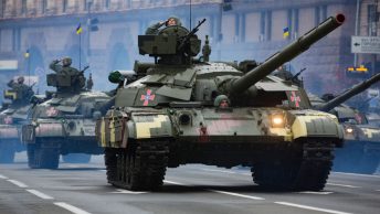 Ukraińskie czołgi podczas defilady z okazji Dnia Niepodległości w 2016 roku.
