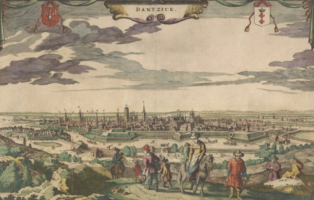 XVII-wieczna panorama Gdańska (domena publiczna).