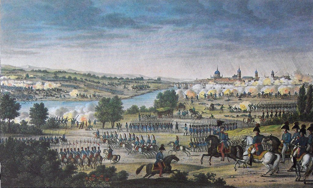 Bitwa pod Dreznem na obrazie Carle'a Verneta (domena publiczna).