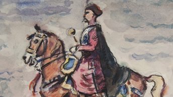 Bohdan Chmielnicki na obrazie Iwana Iwańca. Początek XX wieku.