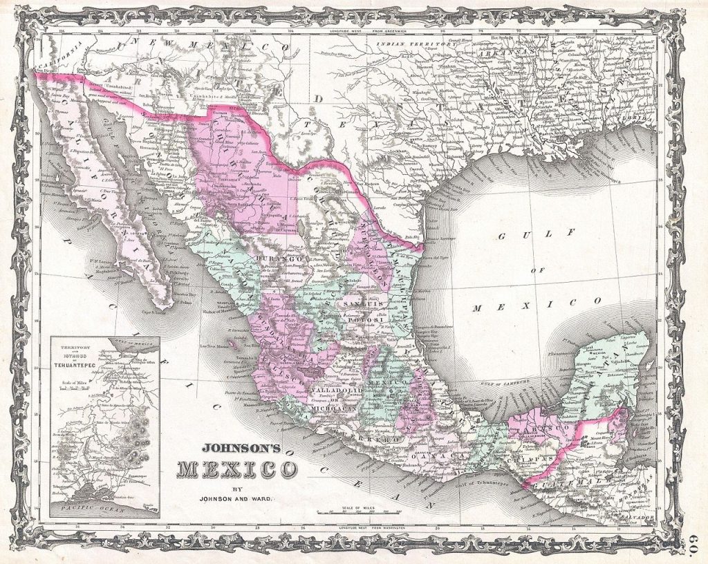 Mapa Meksyku z 1862 roku roku (Alvin Jewett Johnson/domena publiczna).