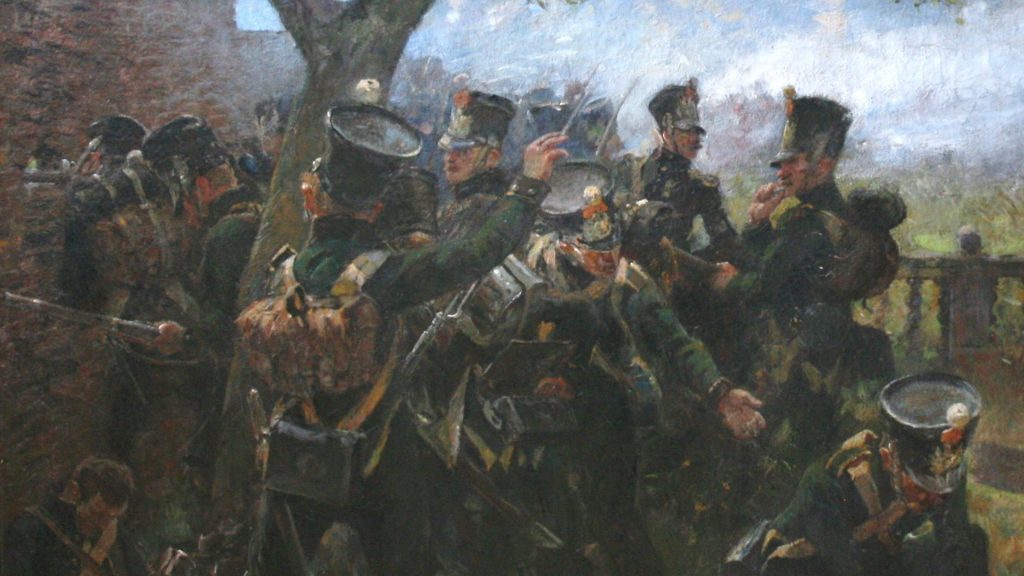 Niemieccy żołnierze w bitwie pod Waterloo.