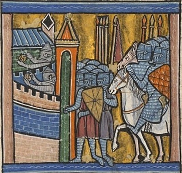 Oblęzenie Nikei na XIII-wiecznej miniaturze (domena publiczna).