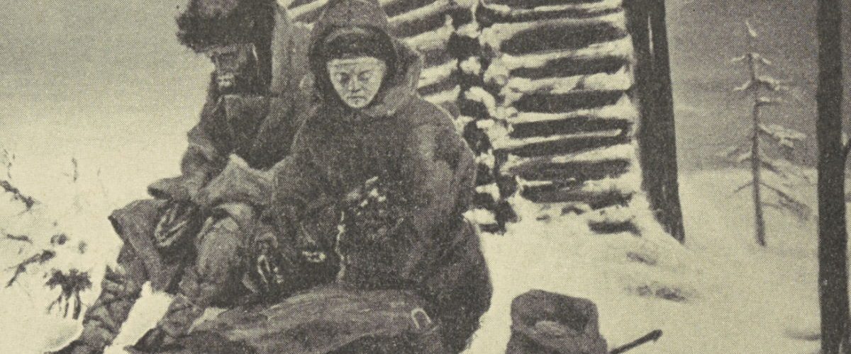 Odpoczynek zbiegłych zesłańców na Sybir. Grafika XIX-wieczna