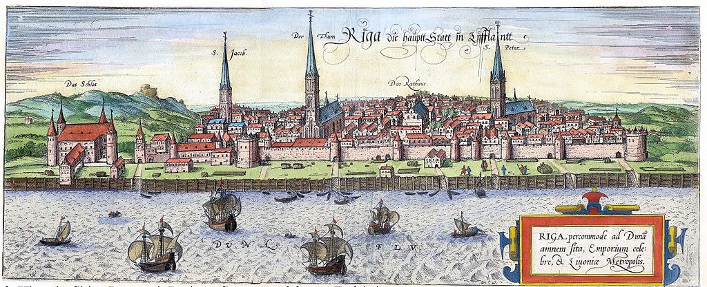 Panorama Rygi z 1572 roku (domena publiczna).