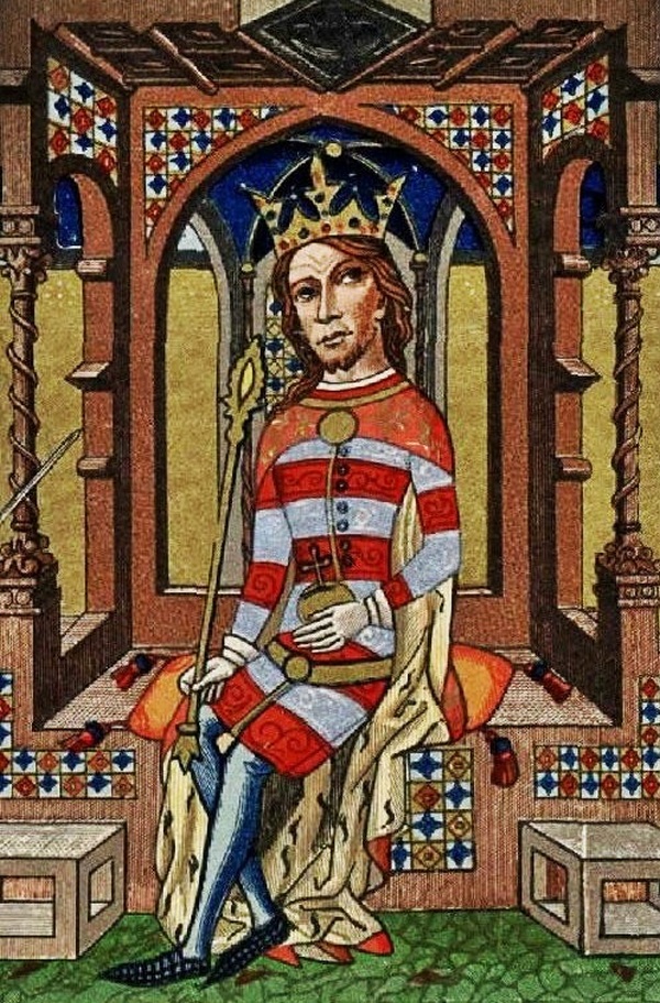 W 1350 roku Kazimierz podpisał w Budzie układ z królem Węgier Ludwikiem Andegaweńskim (domena publiczna).