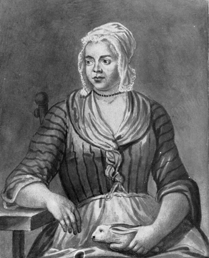 XVIII-wiezny rysunek przedstawiający Mary Toft (John Laguerre/domena publiczna).