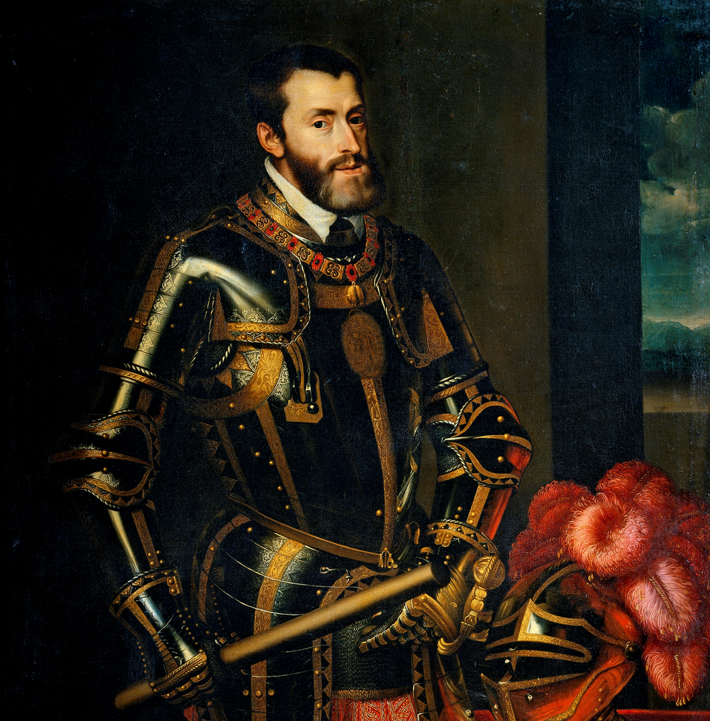 Portret Karola V z 1550 roku (Juan Pantoja de la Cruz/domena publiczna).