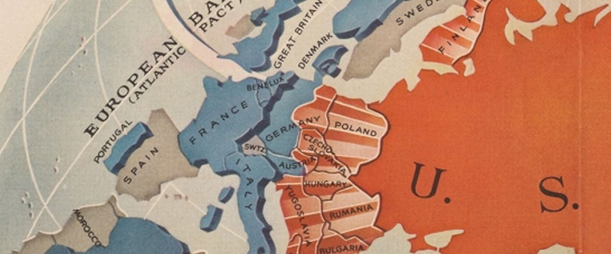 Sowiecka strefa wpływów na amerykańskiej mapie z 1950 roku.