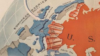 Sowiecka strefa wpływów na amerykańskiej mapie z 1950 roku.