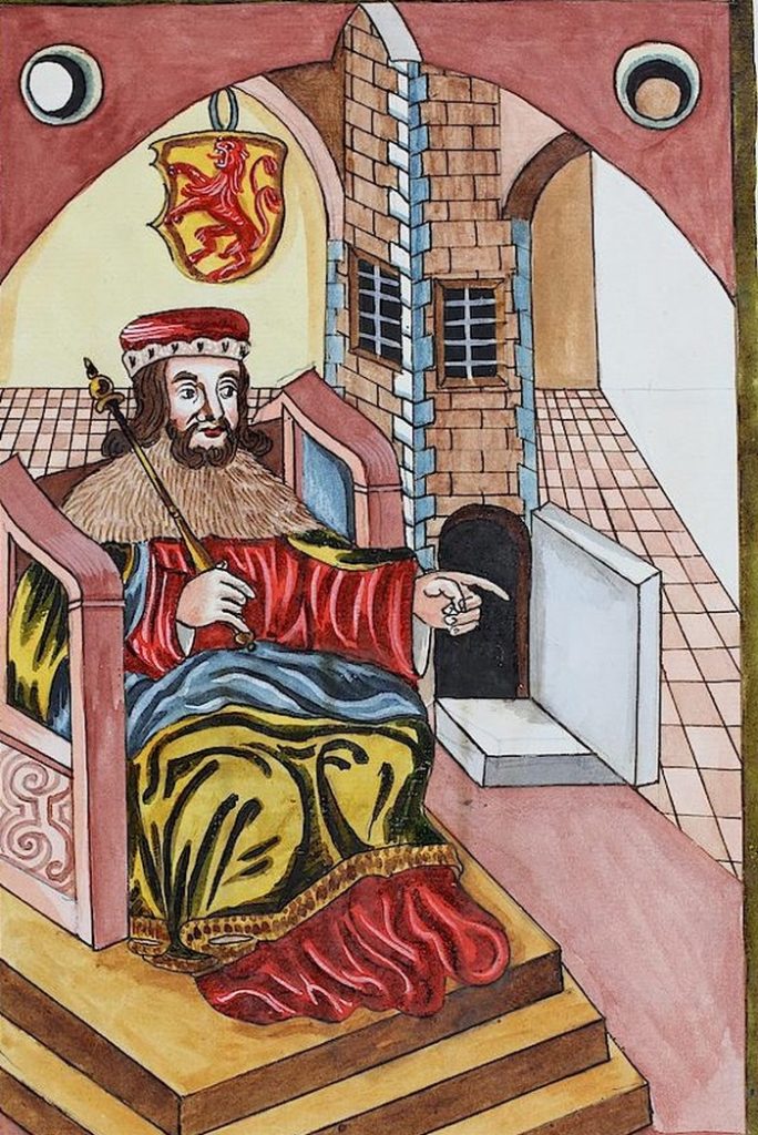 Werner II. Imaginatywny portret pochodzący z  XVIII-wiecznej Kroniki Habsburgów, Zähringerów i miasta Freiburg (domena publiczna).