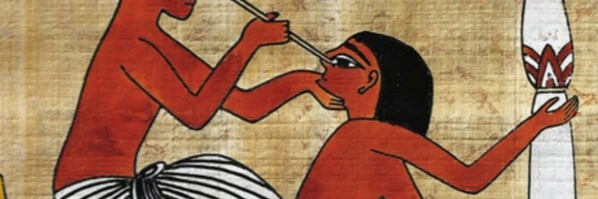 Wizyta u okulisty w starożytnym Egipcie.
