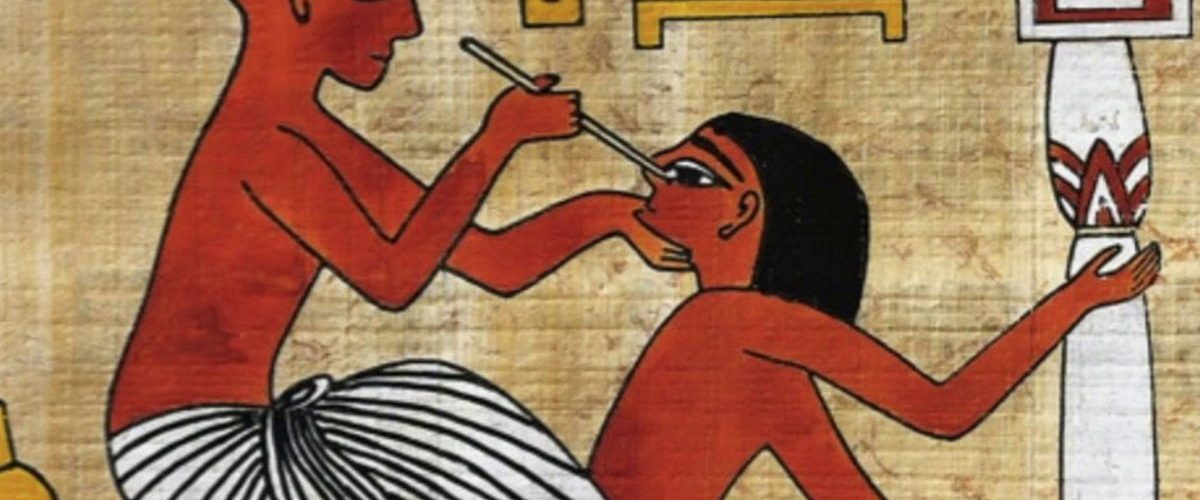 Wizyta u okulisty w starożytnym Egipcie.