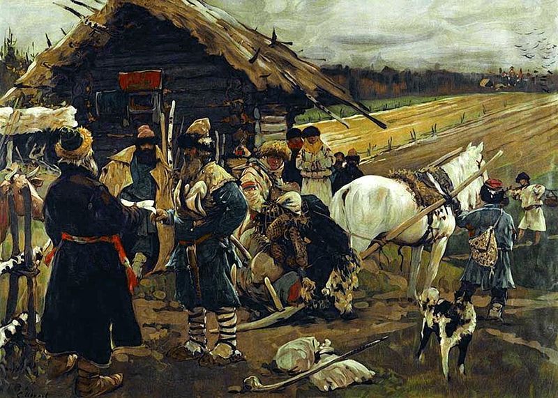 W połowie XIX wieku większość rosyjskich dworian nie posiadała chłopów (Siergiej Iwanow/domena publiczna).