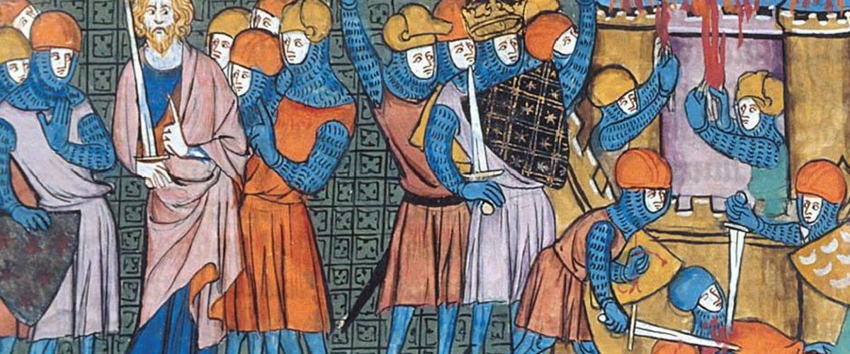 Zwyczajny dzień w wojsku Karola Wielkiego. Francuska miniatura z XIV wieku.