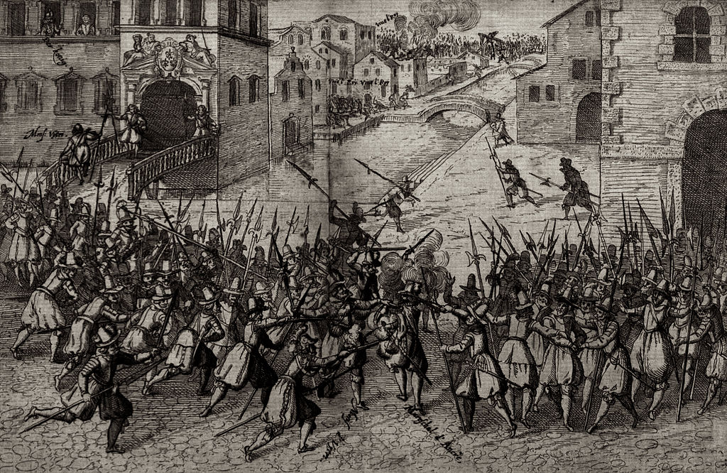 Śmierć Conciniego na grafice z 1614 roku.