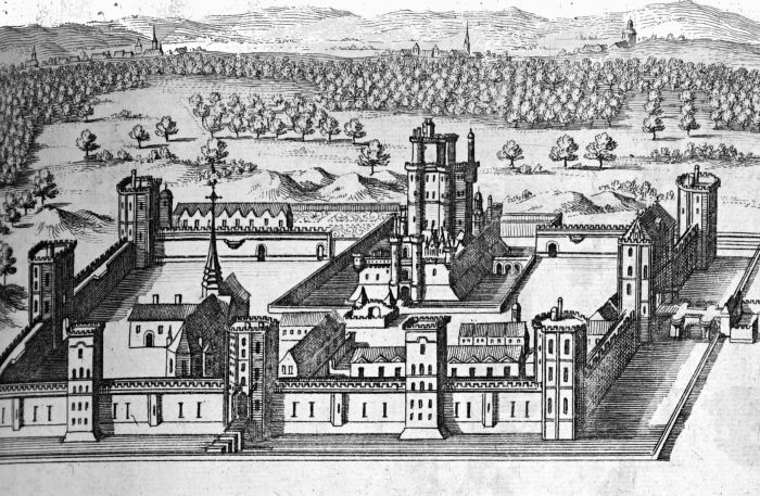 Château de Vincennes na rycinie z połowy XVII wieku