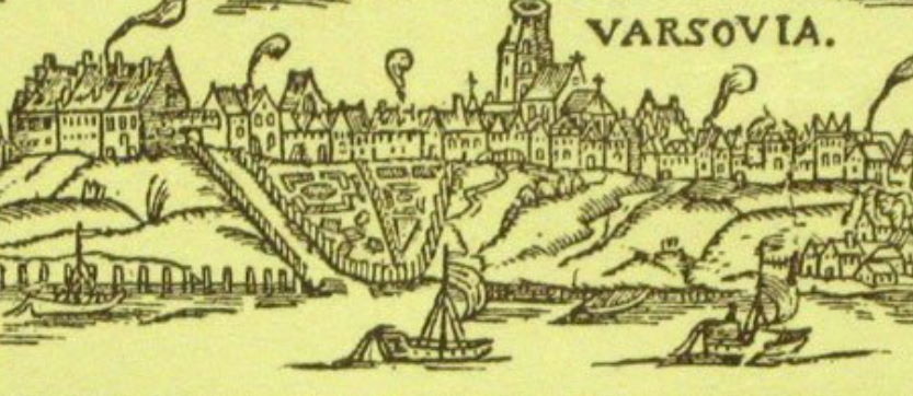 Fragment najstarszego zachowanego widoku Warszawy. Rok 1589